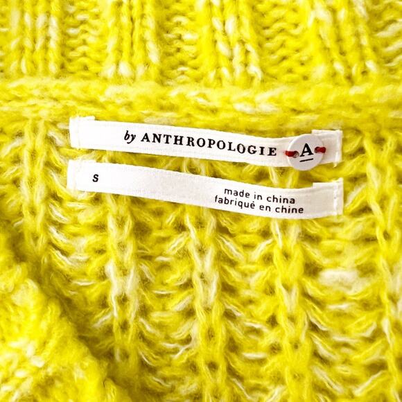 Anthropologie Honore Ribbed V Neck Sweater Yellow Size Small - Picture 4 of 4